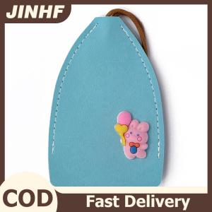 JINHF Cute Creative Pull Out Key Sleeve Cartoon Animal PU Leather Car Key Case Holder Large Capacity Keychain Pouch Keychain Organizer