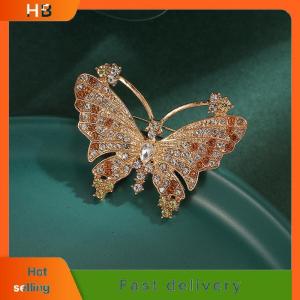 HB Fashion Luxury Rhinestone Butterfly Brooches For Women Clothing Coat Jewelry Accessries Gifts