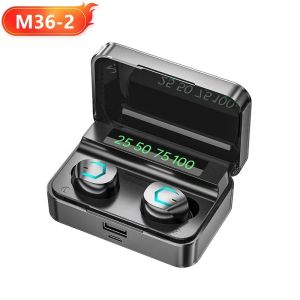 TWS M36 ไร้สายบลูทูธกีฬา In-Ear Call ลดเสียงรบกวนจอแสดงผลดิจิตอล