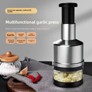 Multi-Functional Kitchen Ginger And Garlic Chopper Stainless Steel Hand-Operated Vegetable Cutter With Chopping Function