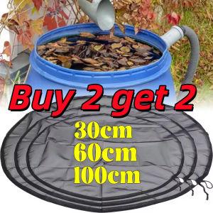 Buy 2 get 2 Durable Mesh Cover 2-In-1 For Rain Barrel Mosquito Proof Mesh Protective Cover Lid With Drawstring