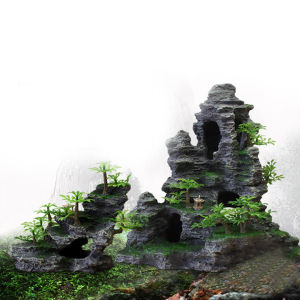 Freeship Max -Tiểu Cảnh Đá Non Bộ Mini Kazoo Garden Trang Trí Bể Cá Nhiều Mẫu Lựa Chọn Chất Liệu Nhựa Resin Giả Đá Siêu Bền