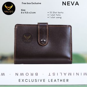 [VALQO] NEVA Dompet kartu Kulit sapi Dompet Kecil Dompet Wanita Dompet Pria Dompet Kartu Nama Id Card Holder