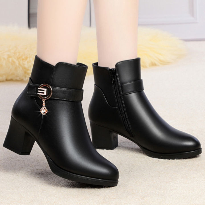 Women's Square Toe Chunky Heel Fashion Boots, Ankle Booties, Short Boots,  Winter Boots, Black High Heels, Black Boots, Cowboy Boots, High Heel Boots,  Women's Boots, Women's Short Boots, Women's Ankle Boots |