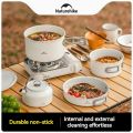 Naturehike Ceramic Non-Stick Cookware Kit Storage Outdoor Camping equipment Kettle Frying Pan Pot Portable Picnic Tablewar Set. 