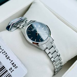ĐỒNG HỒ NỮ CASIO LTP-1274D-1A MẶT ĐEN KIM LOẠI