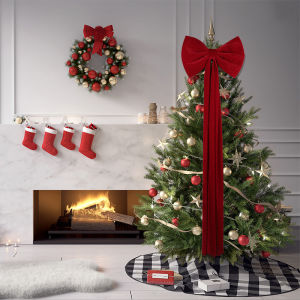 Hotel Christmas Decorations Velvet Oversized Bow Christmas Tree Velvet Decorations Tow Tail Hangings