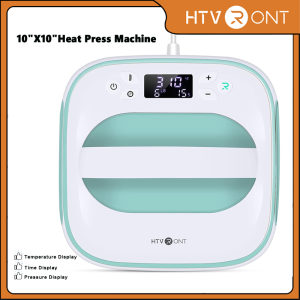 HTVRONT 10"x10" Heat Press Machine 220V Portable for T-Shirts Sublimation & HTV Vinyl for Hats Bags Heat Transfer Projects Christmas Gift