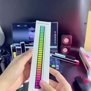 SG STOCK Music Visualizer LED Light Bar Upgraded Sound-Activated Rhythm Light - Rechargeable Music Sync Multiple RGB Modes for Car