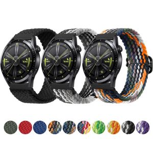 [SG]Samsung Huawei Garmin Fossil Pebble Time LG ASUS Braided Solo Loop Nylon Strap Adjustable Elastic Band - 20mm & 22mm