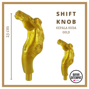 SHIFT KNOB MOTIF KEPALA KUDA GOLD / SHIFT KNOB / TUAS PERSNELING MOBIL DIESEL