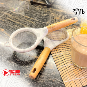 JIB Wooden Strainer / Saringan Teh Kopi Serbaguna / Saringan Stainless Steel Gagang Kayu / Saringan Jeruk Jus Ayakan Terigu