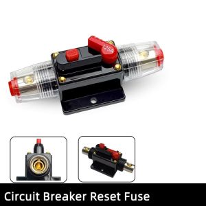 DSFIF Dual Battery Manual Reset Device Stable Performance Waterproof DC Circuit Breaker Hort Circuit Protection Metal Audio Inline Fuse Block Holders RV