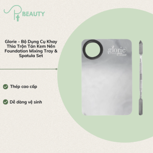 Bộ Dụng Cụ Khay Trộn Tán Kem Nền Makeup Chuyên Dụng Kèm Thìa Spatula Tiện Lợi Glorie Foundation Mixing Tray & Spatula Set