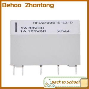 Behoo 5V bistable latching relay DPDT 30VDC 2A 1A 125VAC HFD2 005-S-L2-D realy