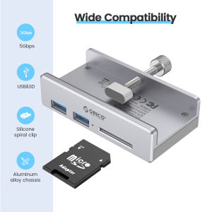ORICO USB 3.0 HUB Chạy Bằng Sạc Nhiều Cổng 4 Bàn KẸP USB Bộ Chia Bộ Chuyển Đổi Đầu Đọc Thẻ SD Cho Máy Tính Để Bàn Phụ Kiện