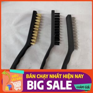 Bộ 3 bàn chải sắt cước đồng cán nhựa chuyên đánh rỉ sét 9 inch