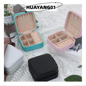 HUAYANG01 [HOT FASHION] กล่องจัดเก็บเครื่องประดับแบบพกพาสำหรับจัดแสดงต่างหูกล่องจัดระเบียบ