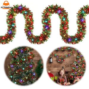 16.4Ft Christmas Garland Lighted Decor for Stairs and Doors Perfect for Holiday Festivities and Home Decoration