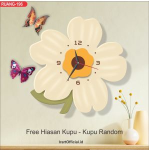 RC - 195 Jam Dinding Ukir HOME Sweet Home BUNGA MATAHARI Hiasan dingding Ruang tamu/ kamar tidur