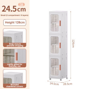 SOFTHOME 25cm Gap Storage Cabinet Foldable Storage Box Bathroom Organizer Plastic Kitchen Organizer
