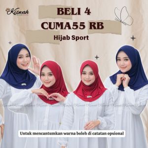 Kiswah - Paket Hemat Hijab Sport Instan Hijab Olahraga 55rb dapat ( 4 PCS ) Muslim Kerudung Sekolah