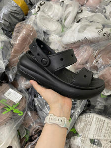 CrocsFanClub – TAT20 - Sandal crush trơn mới cho nữ đế 5cm siêu nhẹ size m3-m7 tặng 8 charm