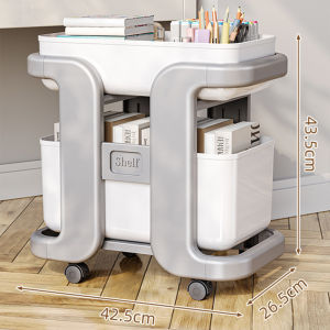 Tầm nhìn 2 lớp xe đẩy di chuyển tầng thường vụ kệ sách schoolbag giá lưu trữ đa chức năng cuốn sách giá lưu trữ văn phòng khe phân loại kệ khoảng cách nhựa sundrie lưu trữ xe đẩy tiện dụng tiện ích dưới bảng ròng rọc tủ