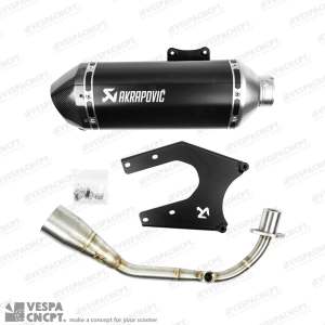 Knalpot Exhaust Akrapovic Fullsystem Black Vespa Sprint Primavera Lx S Lxv Iget