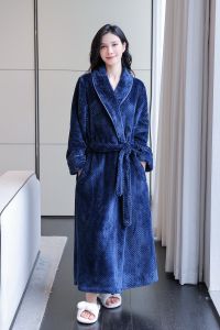 H Couples extra long bathrobe comfortable flannel pajamas womens extra long home wear pajamas