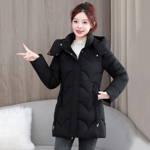 IELGY Winter Womens Cotton-padded Coat Thickened Warm Hooded Long-sleeved Cotton-padded Coat Winter New Korean Style Loose Coat