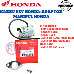 KARBURATOR KEV+ADAPTOR SAMBUNGAN MANIPUL HONDA ORIGINAL BUAT MOTOR BEAT KARBU(2008-2012)SCOOPY KARBU