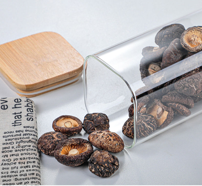Barattolo di vetro quadrato D05 con coperchio ermetico in bambù, vaso di conservazione per alimenti secchi da cucina Botol Balang Kaca Kedap Udara
_voghion.com