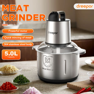 Dreepor Electric Meat Grinder 5L/1000W Multi Mincer Processor Stainless Steel Food Chopper Blender Food Processor