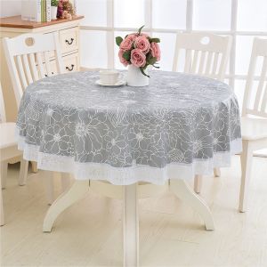 DANSE Pastoral PVC Plastic Waterproof Round Dining Table Oilproof Fabric Home Decor Table Cloth Table Cover Kitchen Tablecloth