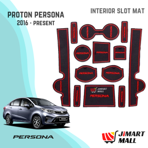 PROTON NEW PERSONA 2016 INTERIOR SLOT MAT Protector Cover Car Carpet Mattress Storage Decoration Drinks Coaster Rubber Floor Mat 汽车储物垫