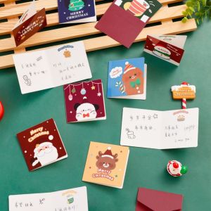 1 Pcs Christmas Greeting Card Wish Card Blessing Greeting Card With Envelope Merry Christmas Santa