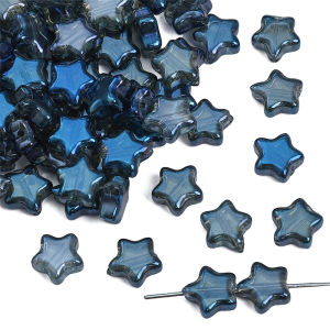 8mm 10 cái/túi kính mạ ngũ giác hạt cho vòng tay tự làm bông tai vòng cổ làm đồ trang sức