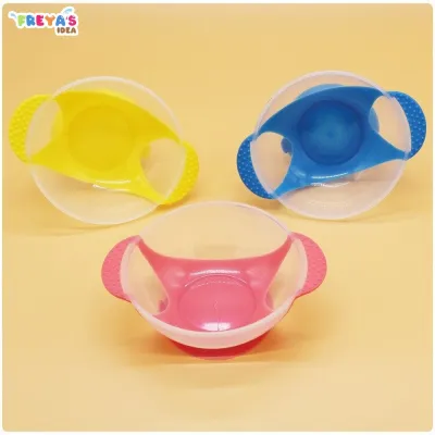 FR-C123 Mangkok + Sendok Makan Bayi Sensor Panas Mangkuk Tempat Makan Bayi Anti Tumpah Suction Bowl
