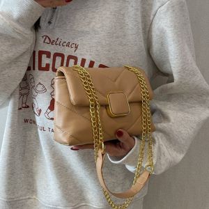 IELGY กระเป๋าโซ่ทรงสี่เหลี่ยมจัตุรัสผู้หญิงแมสเซ็นเจอร์สะพายไหล่