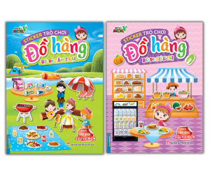 Combo 2c Sticker Trò chơi đồ hàng - Bé đi siêu thị  và Bé đi cắm trại