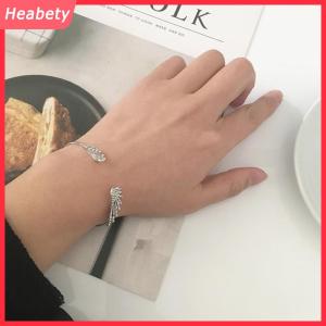 Heabety Đôi Cánh Thiên Thần Bạc Màu Mở Vòng Đeo Tay Cho Phụ Nữ Hợp Thời Trang Phụ Kiện Đơn Giản Có Thể Điều Chỉnh Bangle Đảng jewerly Quà Tặng