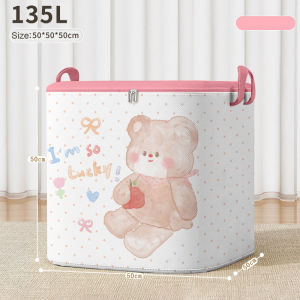 【Thurstan】COD กระเป๋าเก็บเสื้อผ้า กระเป๋าเก็บผ้านวม มีซิป ช่วยป้องกันฝุ่น150Lกันแมลง ลายดอกไม้น่ารัก จุของได้เยอะ ที่เก็บของในบ้าน