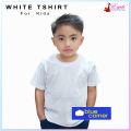 Blue Corner White Tshirt for Kids School White Tshirt Round Neck For Boys. 
