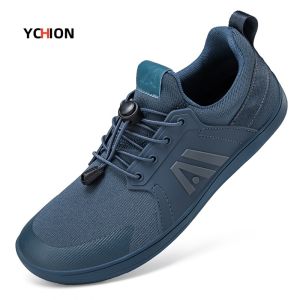 YCHION Summer Mens Wide Minimalist Barefoot Breathable Mesh Men Wide-toed Shoes Flats Soft Zero Drop Sole Wider Toe Sneakes Large Size 45 46 47