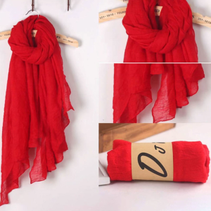 Women Men Fashion Wrap Shawls Pure Color Cotton Linen Lightweight Large Long Scarf for Beach Outdoor Camping Traveling
