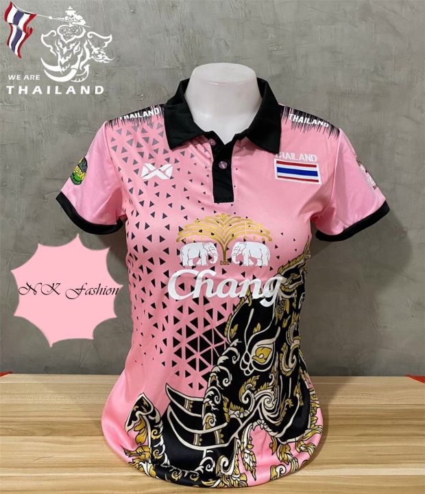 เสื้อกีฬา ชุดกีฬา เสื้อกีฬาทีมชาติไทย ลายไทยสวยๆ เท่ๆ น่ารักๆ ขนาดฟรีไซส์สำหรับผู้หญิง อกไม่เกิน36นิ้ว ใส่ได้