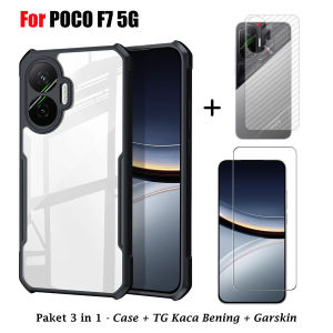 Promo Paket 3IN1 Case Fusion For Xiaomi Poco F7 5G Free Tempered Glass Layar & Garskin Carbon Belakang Handphone - FIDS STOR
