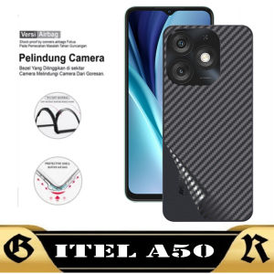 Garskin Carbon ITEL A50 Pelindung Layar Belakang