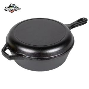 Cast Iron Frying Pan Pre-seasoned Fried Egg Pan Skillet for Indoor & Outdoor Use